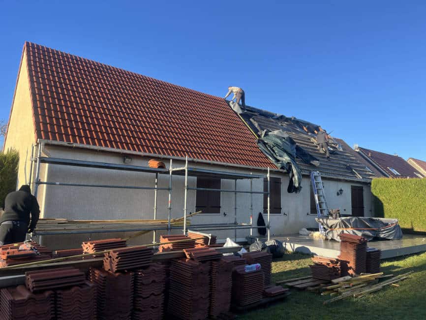 Remplacement de toiture ancienne avec M Fortin Moïse dans les Yvelines